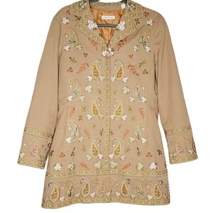 Coldwater Creek Embroidered Riding Jacket, Size 12